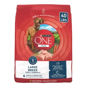 Purina ONE Plus Dry Large Breed Dog Food for Adult Dogs, Real Protein Rich Natural Chicken Flavor, 40lb Bag